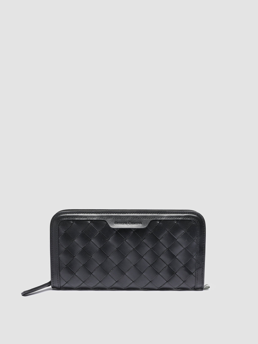 BERGE’ 101 - Black Woven Leather Wallet - image OCLBER101GAMBL1000TU0 - 1