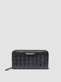 BERGE’ 101 - Black Woven Leather Wallet - image OCLBER101GAMBL1000TU0 - 1
