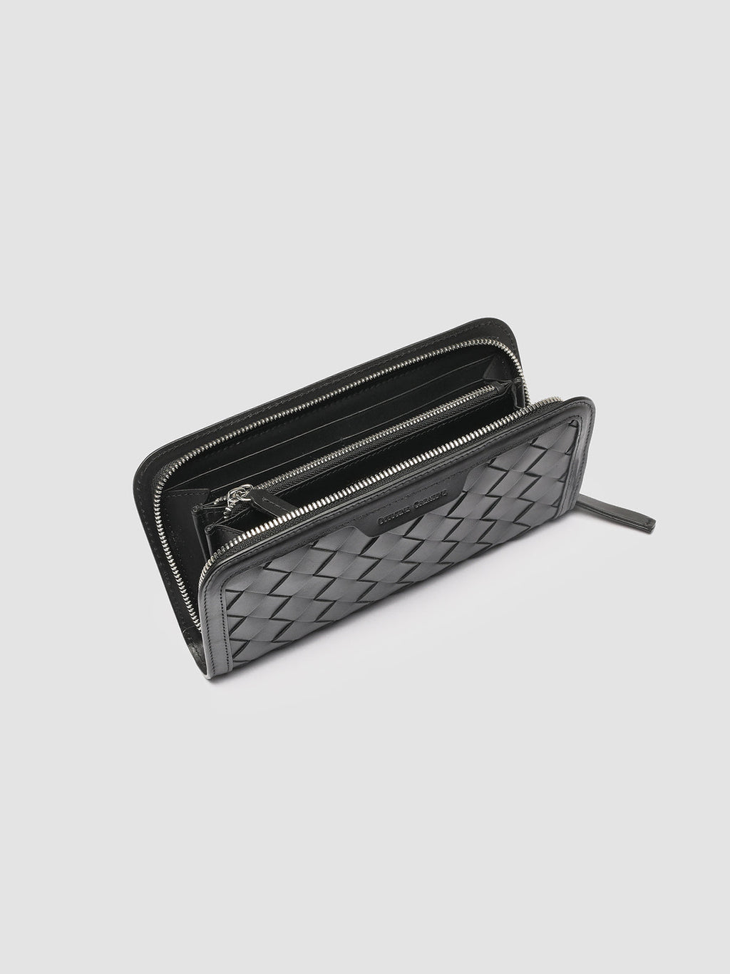 BERGE’ 101 - Black Woven Leather Wallet - image OCLBER101GAMBL1000TU0 - 2