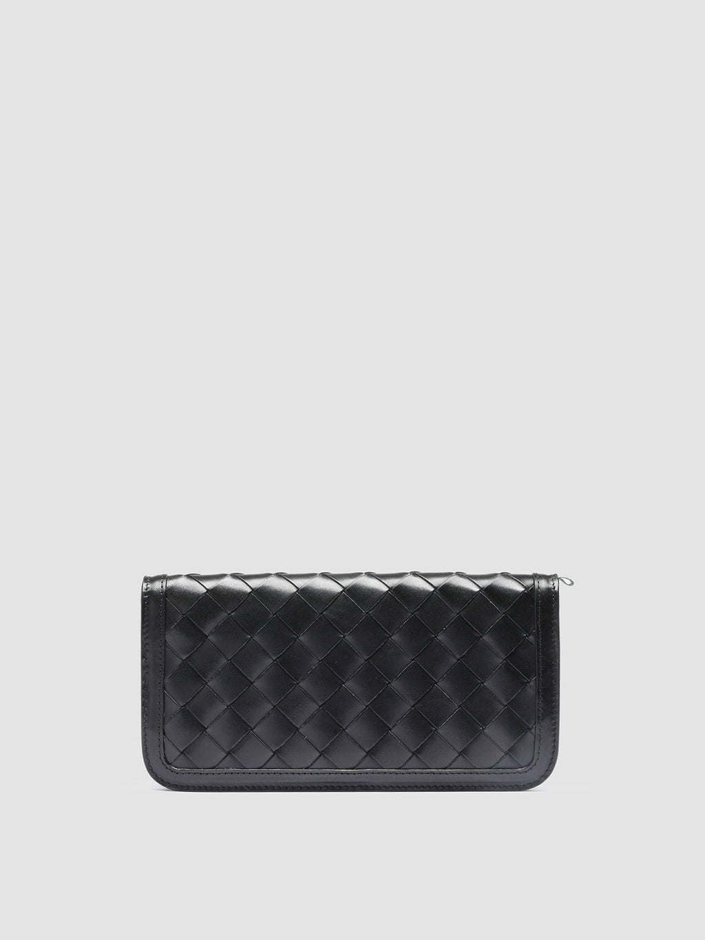 BERGE’ 101 - Black Woven Leather Wallet - image OCLBER101GAMBL1000TU0 - 3