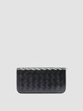BERGE’ 101 - Black Woven Leather Wallet - image OCLBER101GAMBL1000TU0 - 3