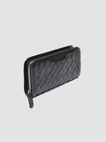 BERGE’ 101 - Black Woven Leather Wallet - image OCLBER101GAMBL1000TU0 - 4