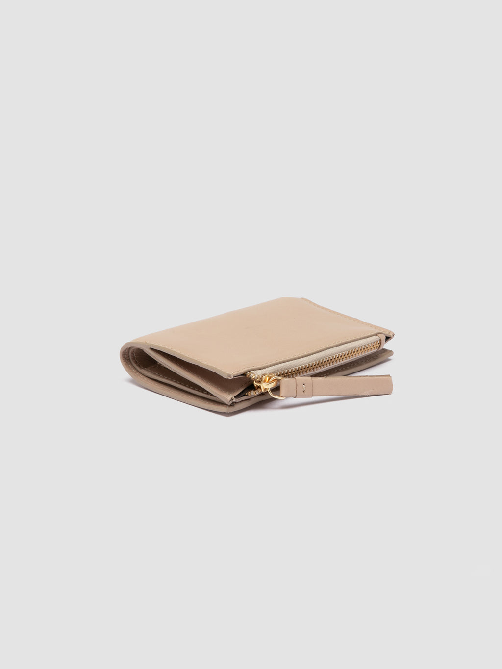 JULIET 004 - Beige Leather Wallet - image 3,side view