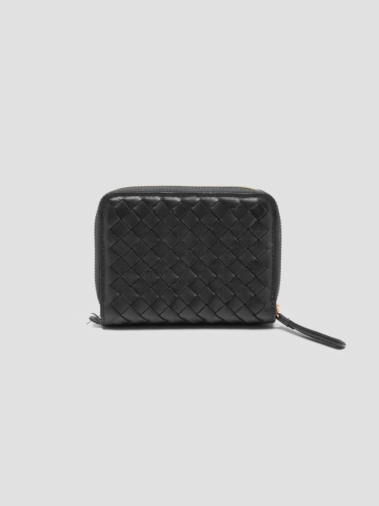 JULIET 202 - Black Woven Leather Wallet