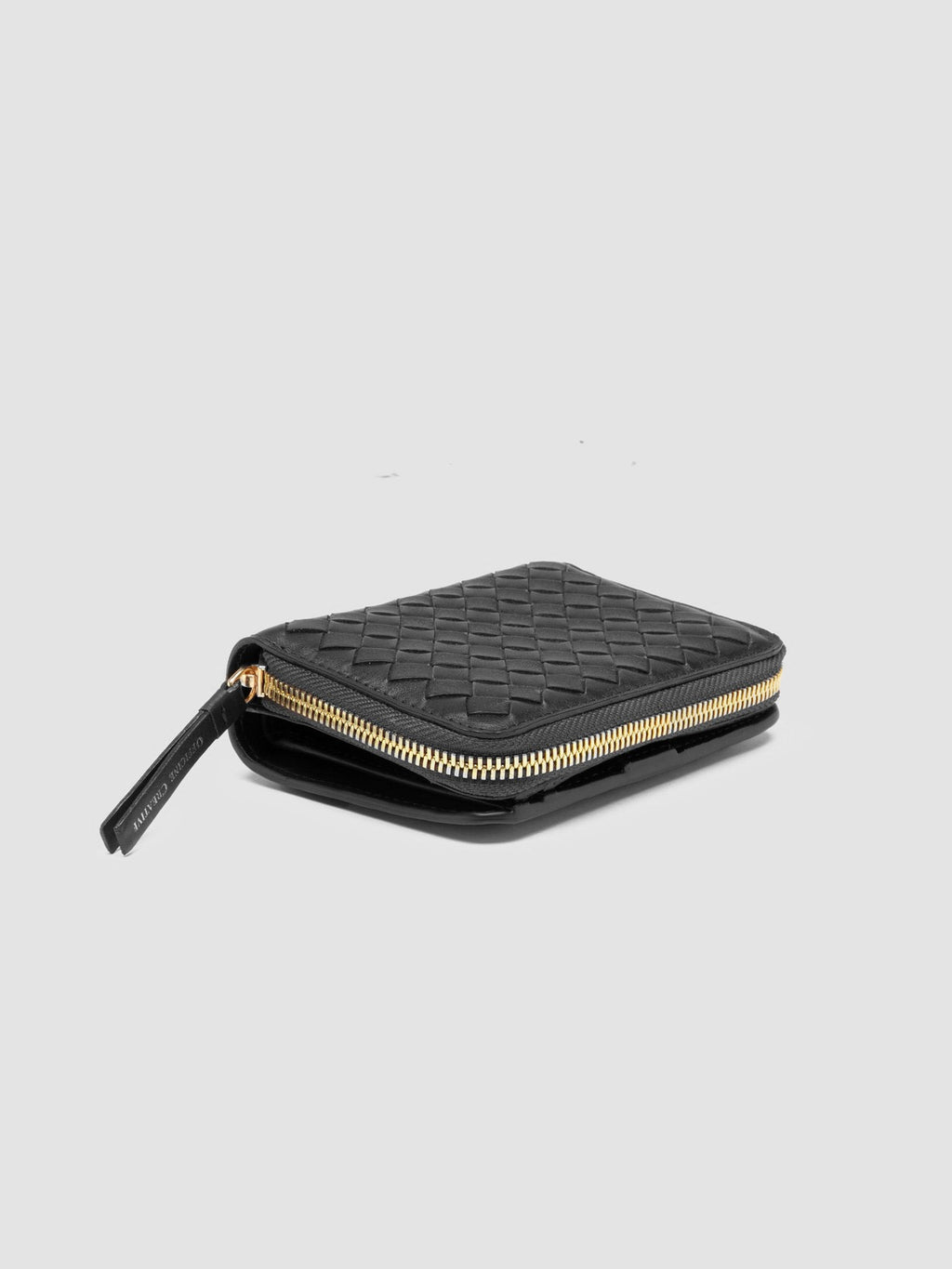 JULIET 202 - Black Woven Leather Wallet - image 3,side view