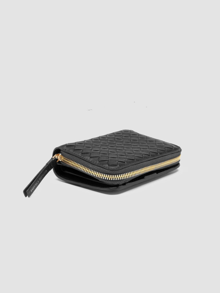 JULIET 202 - Black Woven Leather Wallet