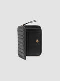 JULIET 202 - Black Woven Leather Wallet - thumb image 5,side view