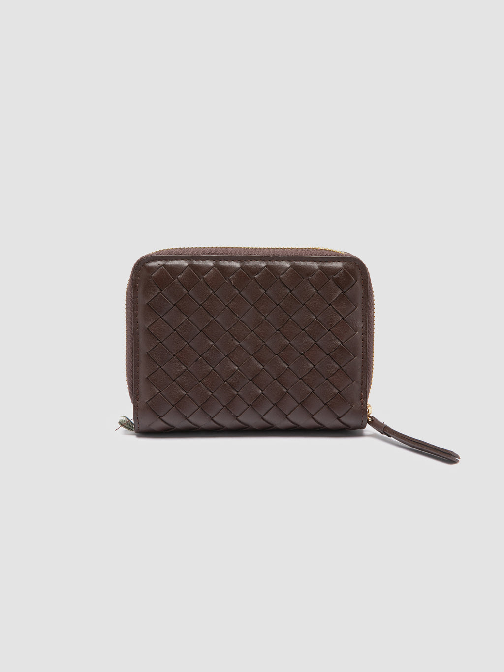 JULIET 202 - Brown Woven Leather Wallet - image 2,side view