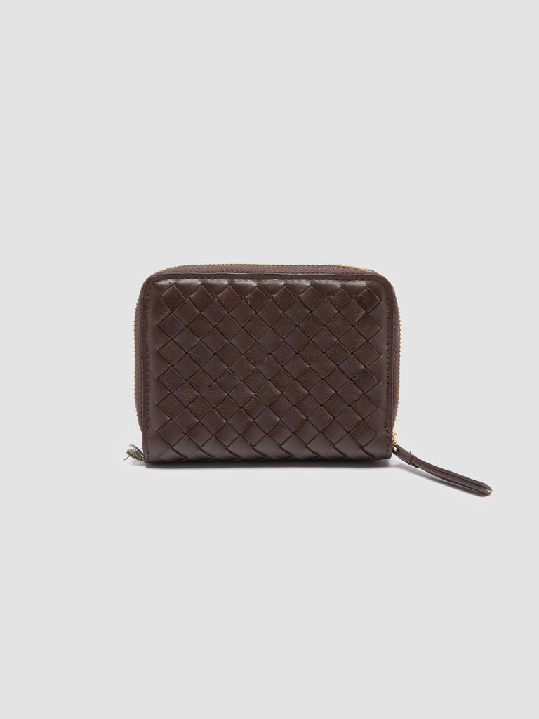 JULIET 202 - Brown Woven Leather Wallet