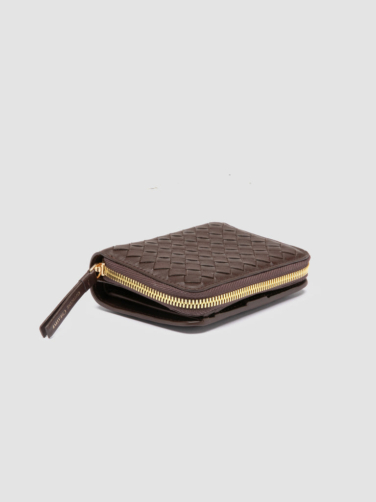 JULIET 202 - Brown Woven Leather Wallet