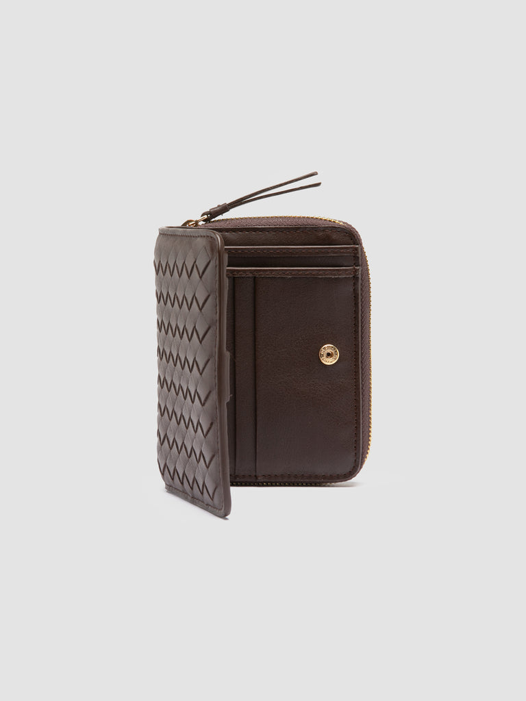 JULIET 202 - Brown Woven Leather Wallet