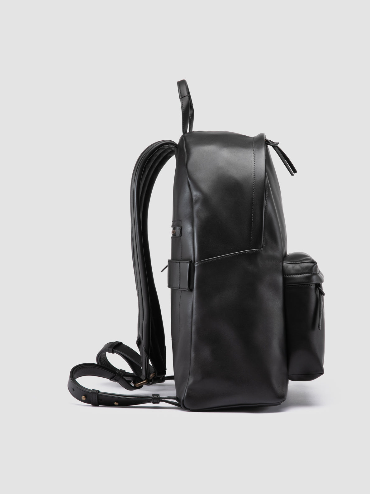 Mens Black Leather Backpack: OC PACK 001