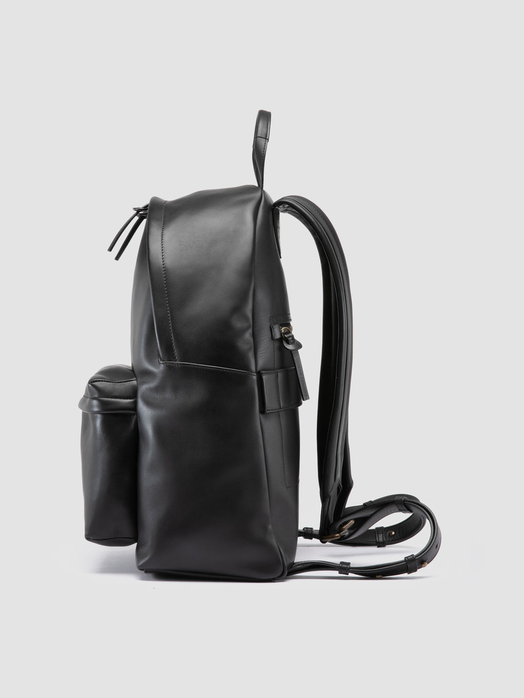 OC PACK 001 - Black Leather Backpack - 4