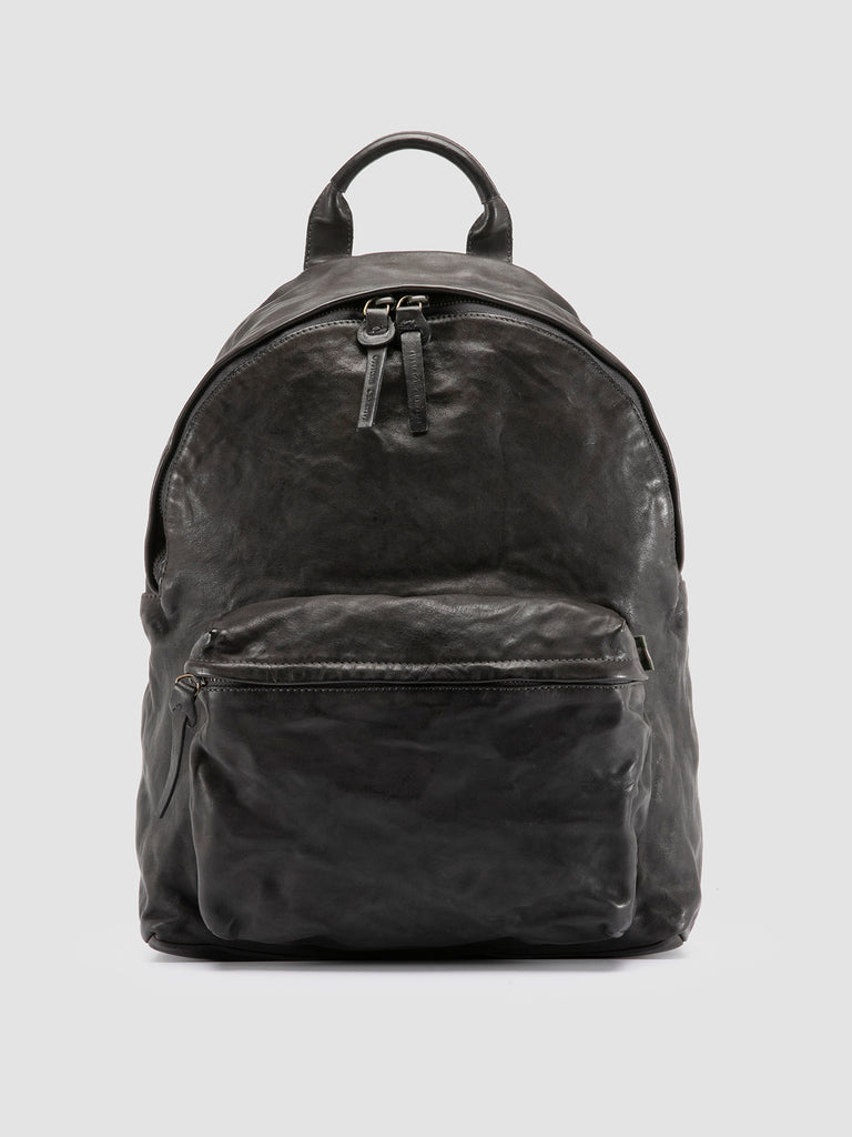 Fioretta Italian Genuine Leather Top Handle Backpack Handbag For Women -  Dark Blue Brown