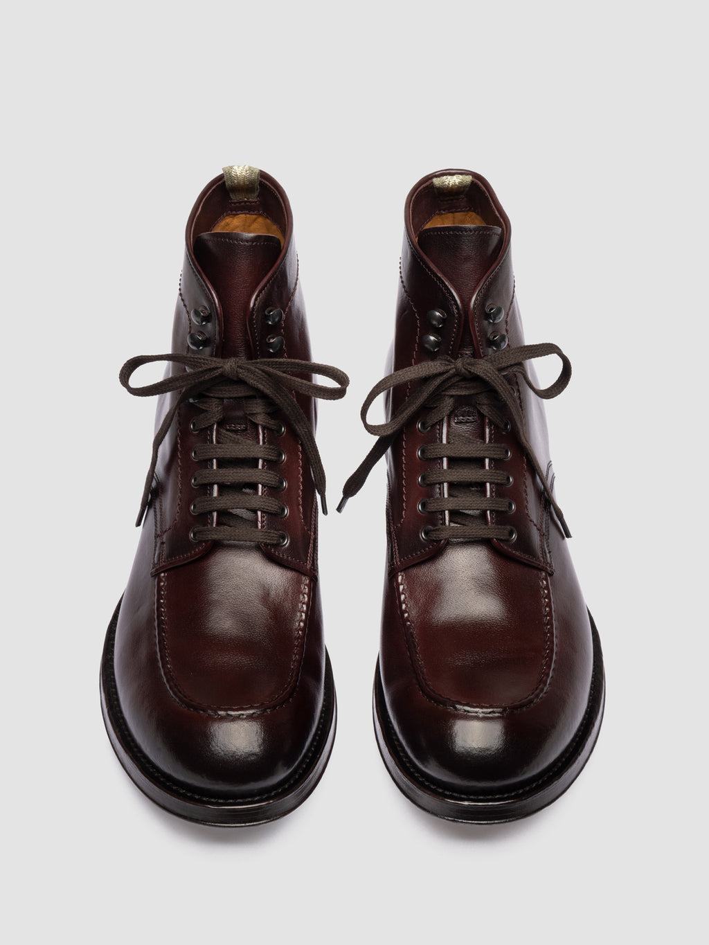 ADMIRAL 014 - Burgundy Leather Lace Up Boots - image 2,side view