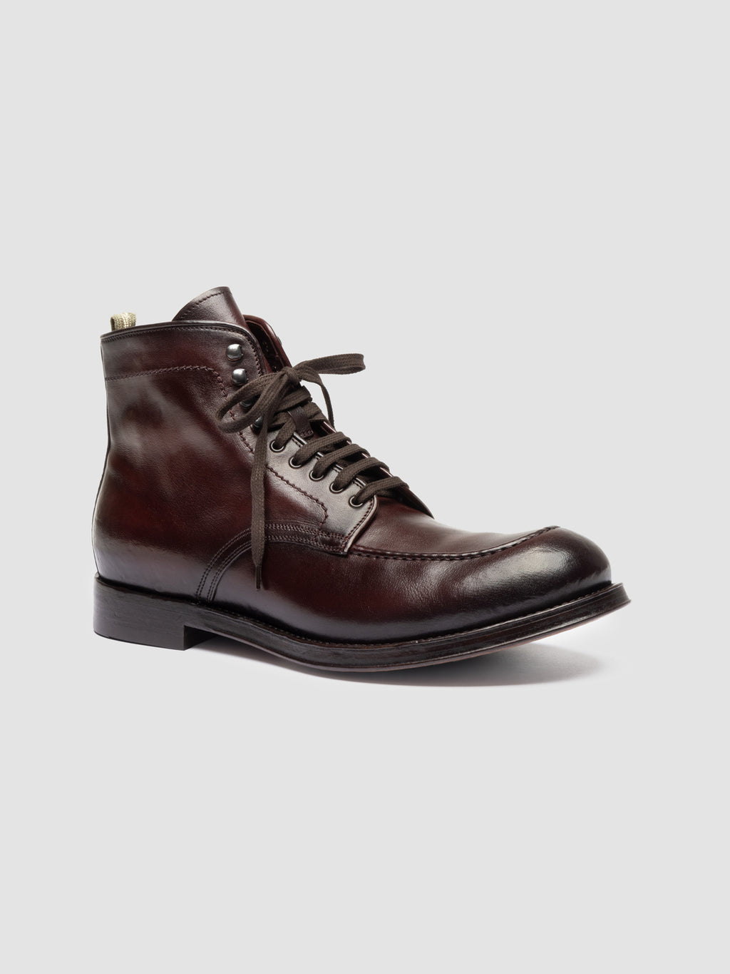 ADMIRAL 014 - Burgundy Leather Lace Up Boots - image 3,side view