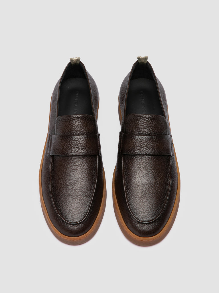 AMBRIE 001 - Brown Leather Penny Loafers