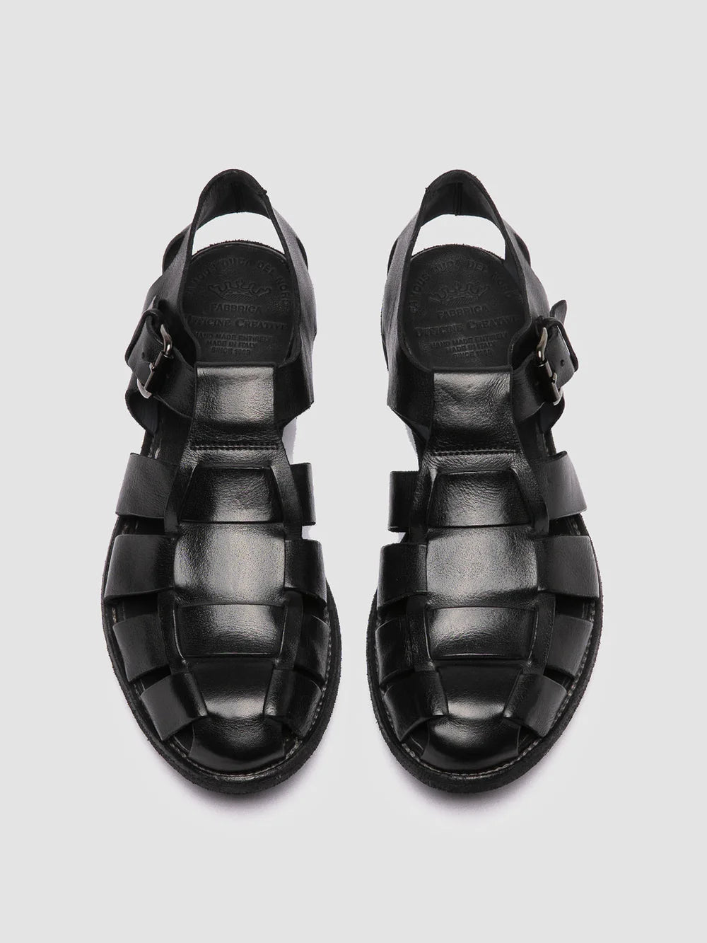 ARCHIVE 521 - Black Leather Sandals - image 2,side view