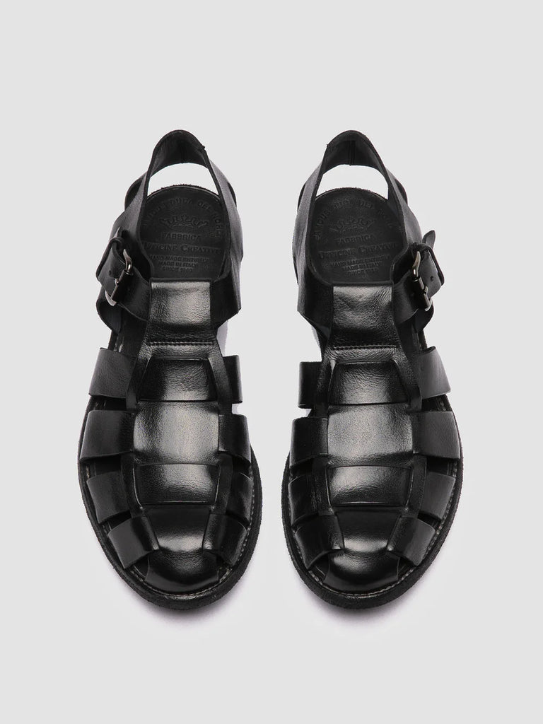Men's Black Leather Sandals: ARCHIVE 521 Officine Creative - 2