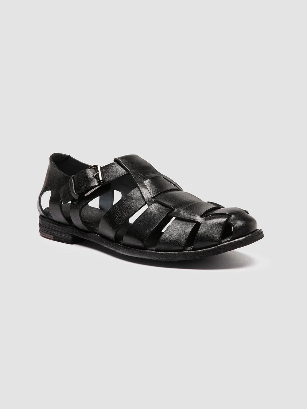 ARCHIVE 521 - Black Leather Sandals - image 3,side view
