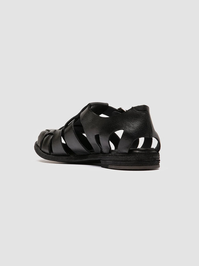 Men's Black Leather Sandals: ARCHIVE 521 Officine Creative - 4
