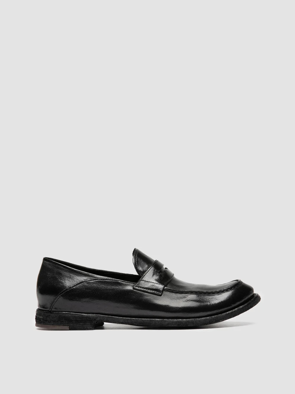ARCHIVE 522 - Black Leather Penny Loafers - image 1,side view