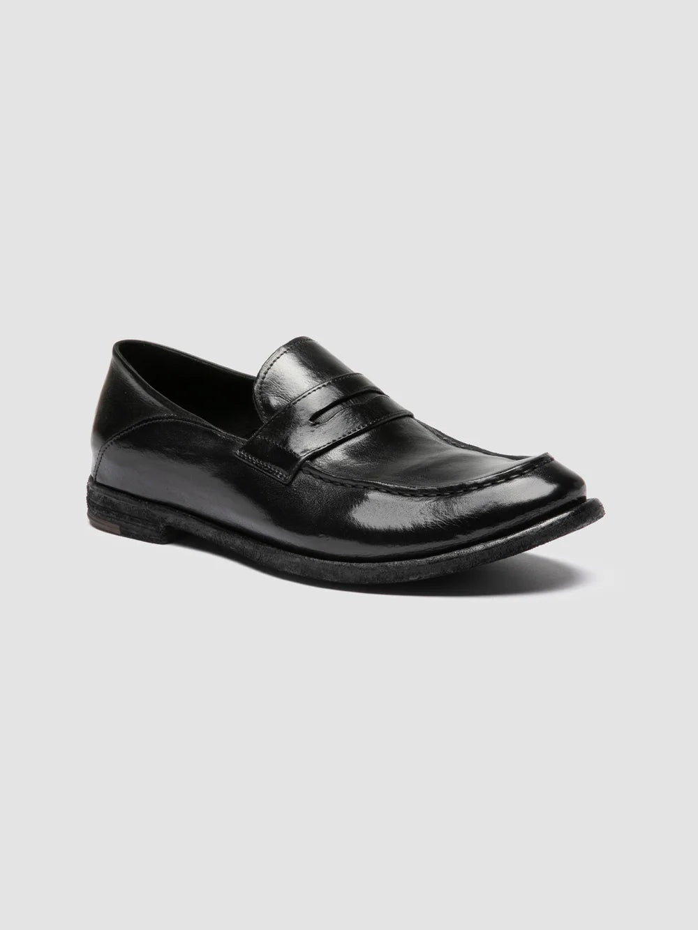 ARCHIVE 522 - Black Leather Penny Loafers - image 3,side view