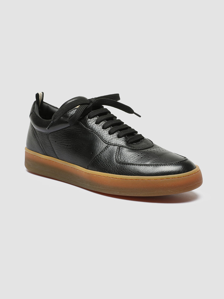 ASSET 001 - Black Leather Low Top Sneakers