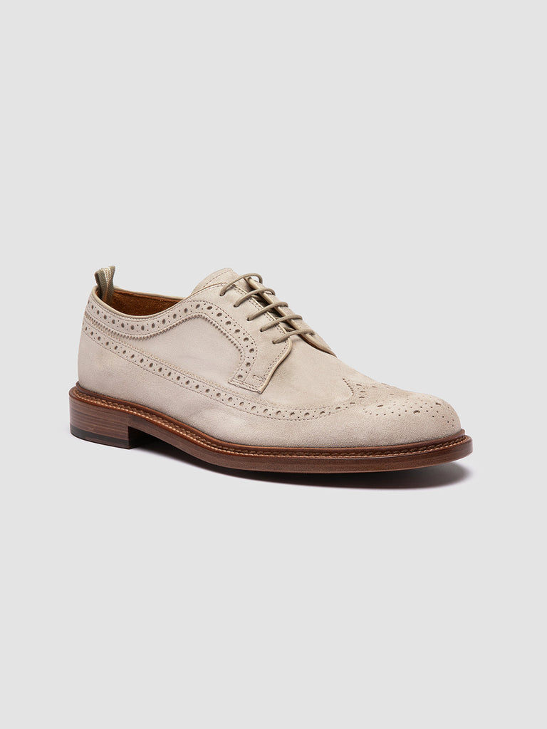 ASTON 003 - Ivory Suede Derby Shoes