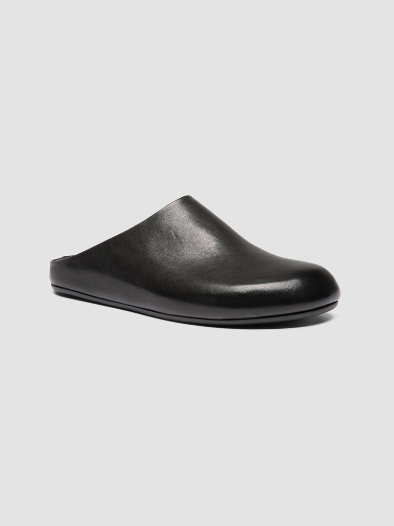 BABOUCHE 001 - Black Leather Mule Sandals