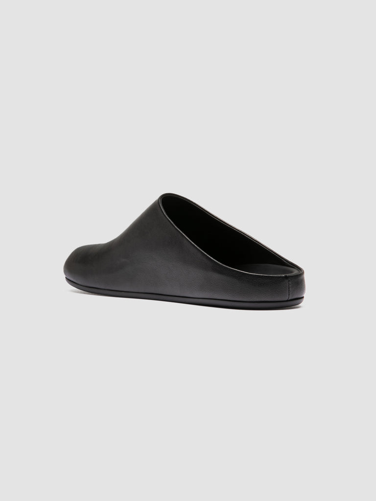 BABOUCHE 001 - Black Leather Mule Sandals