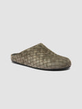 BABOUCHE 005 - Green Woven Leather Mule Sandals - thumb image 3,side view