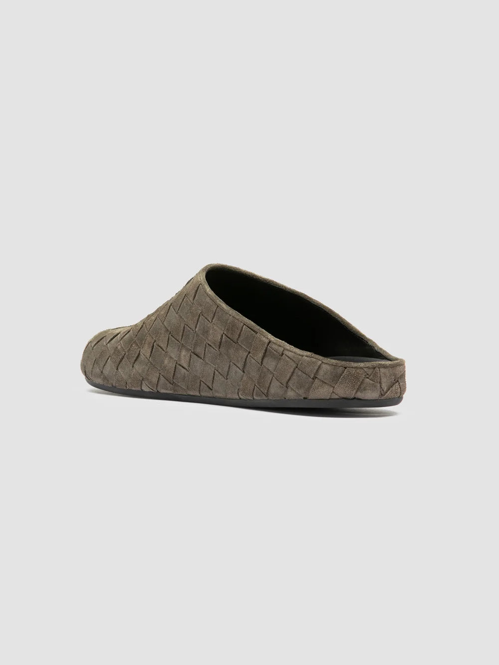 BABOUCHE 005 - Green Woven Leather Mule Sandals - image 4,side view