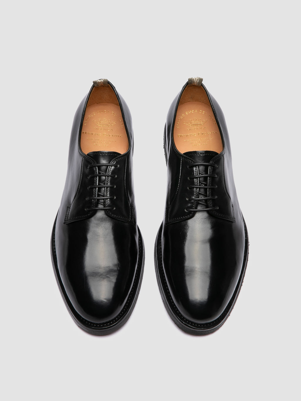 BARITON FLEXI 001 - Black Leather Derby Shoes - image 2,side view