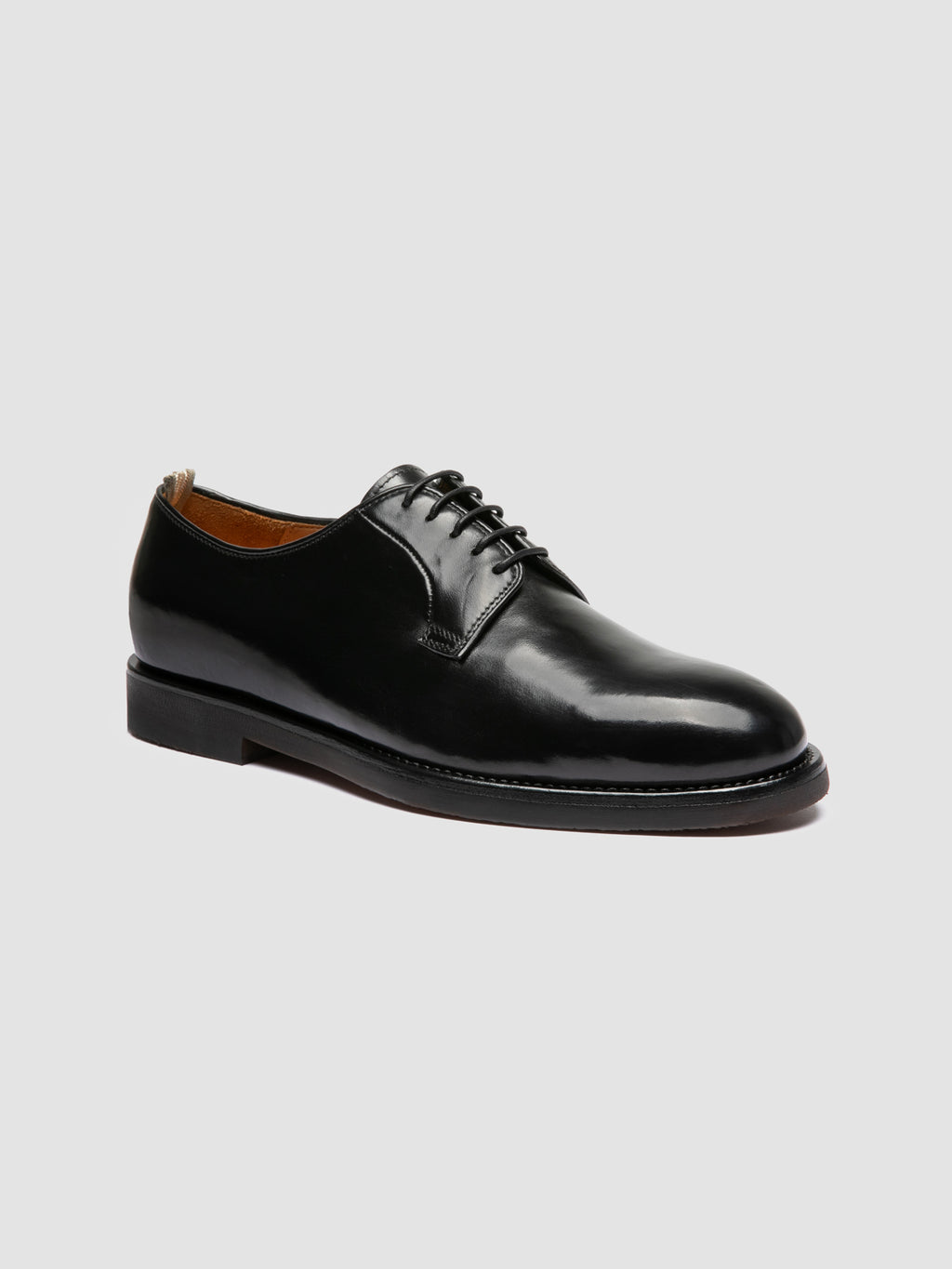 BARITON FLEXI 001 - Black Leather Derby Shoes - image 3,side view