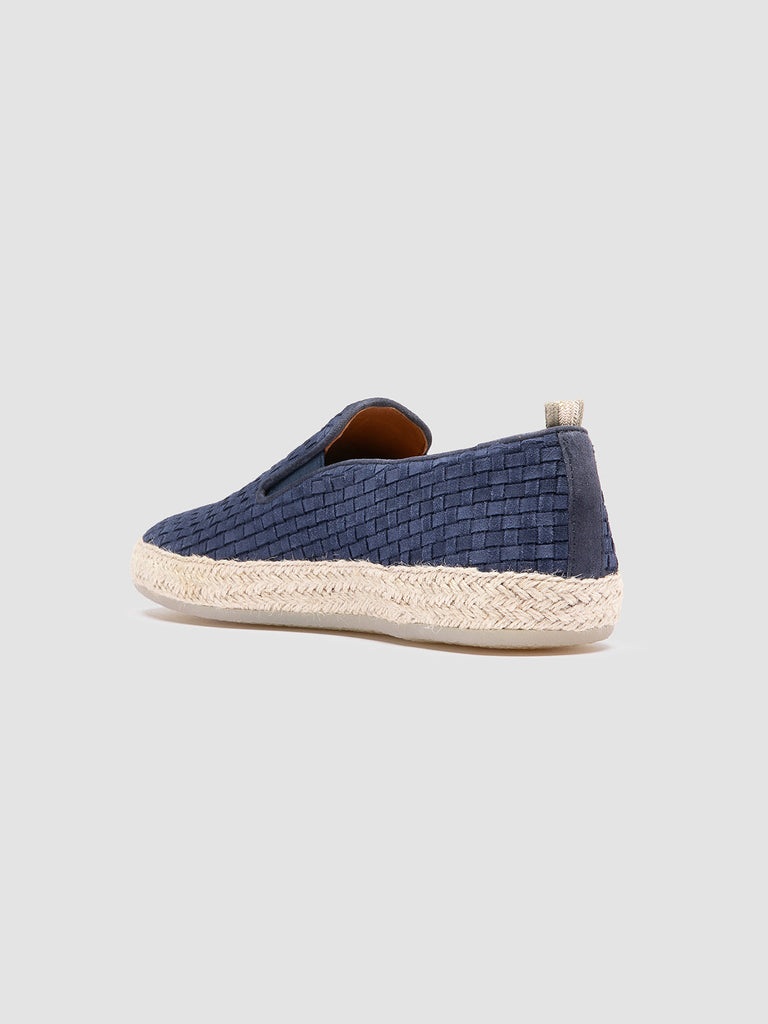 BOWLINE 001 - Navy Woven Espadrille Shoes