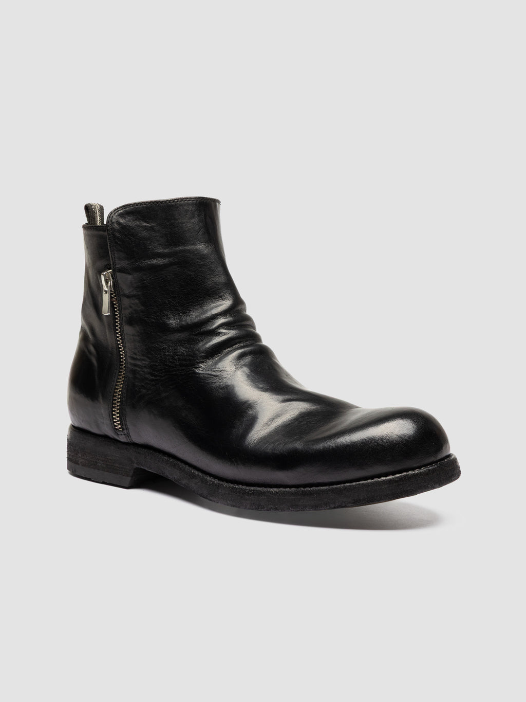 BULLA DD 113 - Black Leather Zipped Boots - image 3,side view