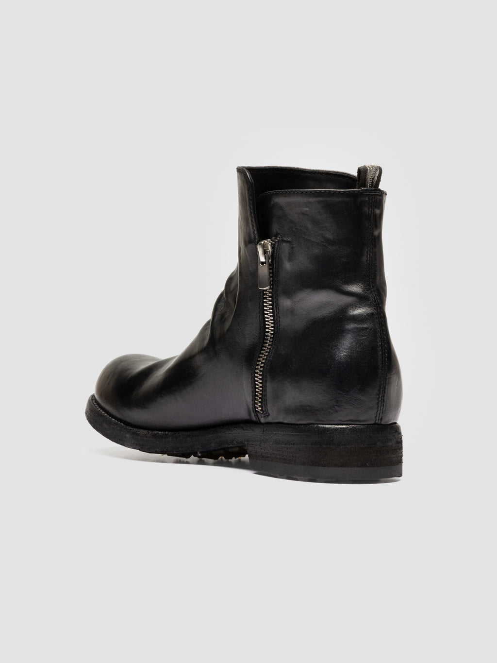 BULLA DD 113 - Black Leather Zipped Boots - image 4,side view