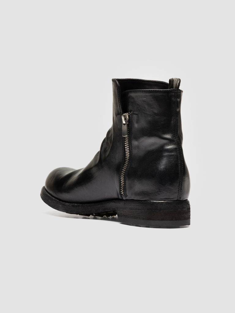 BULLA DD 113 - Black Leather Zipped Boots
