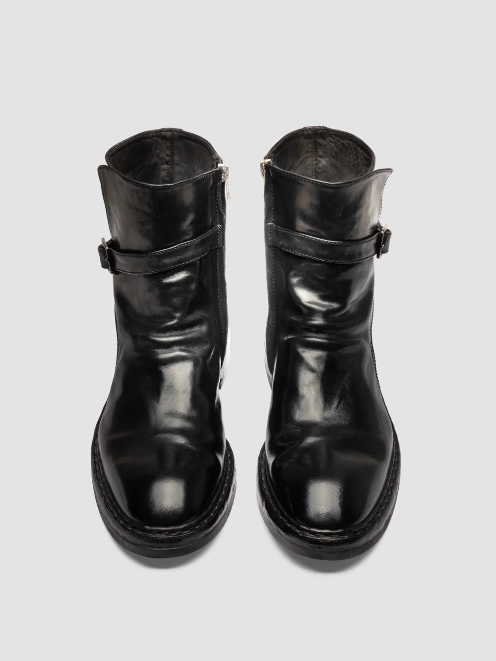 CONCEPT 003 - Black Leather Zip Boots - image 2,side view