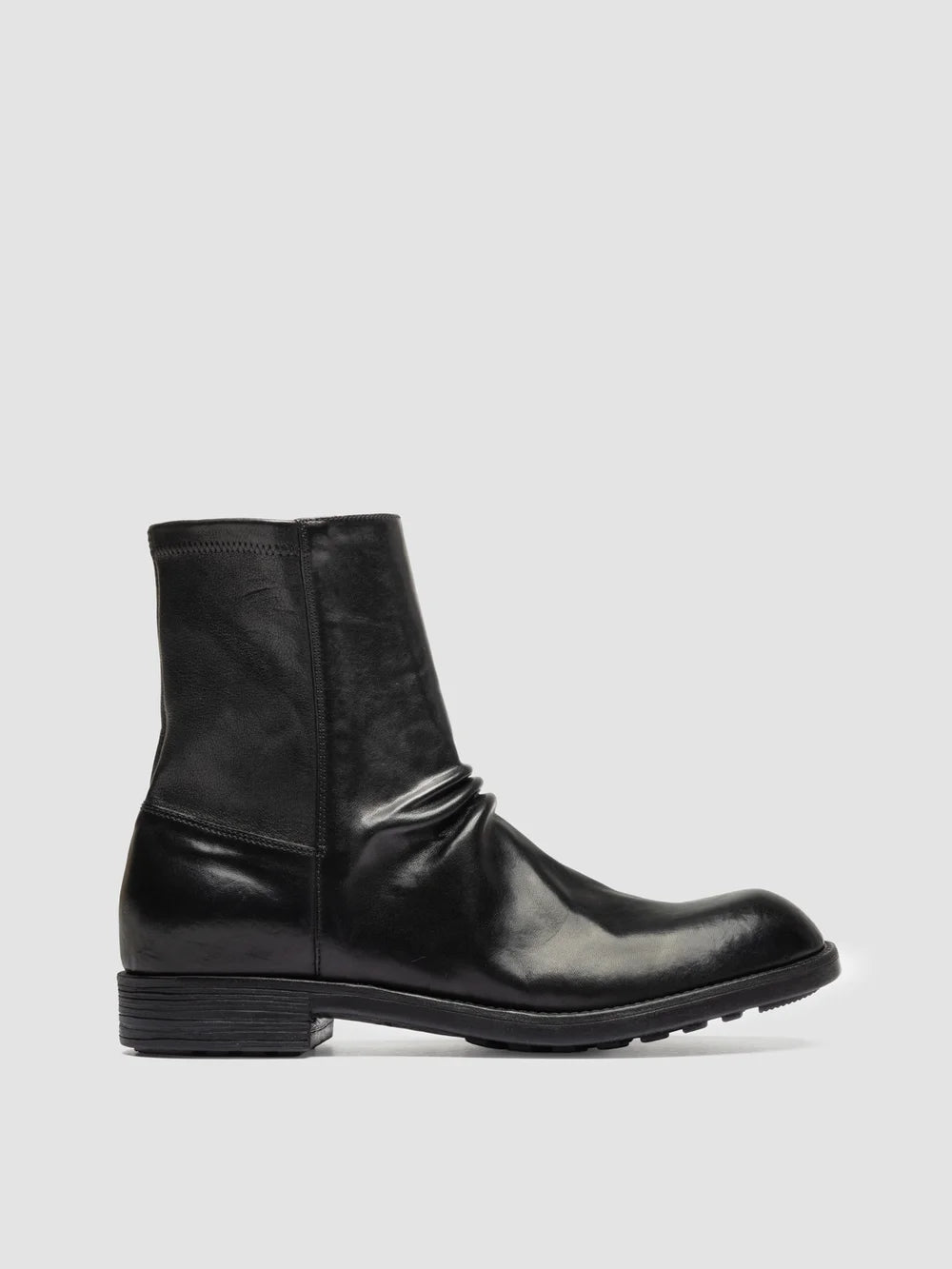 DIARY 015 - Black Stretch Leather Zip Boots - image 1,side view