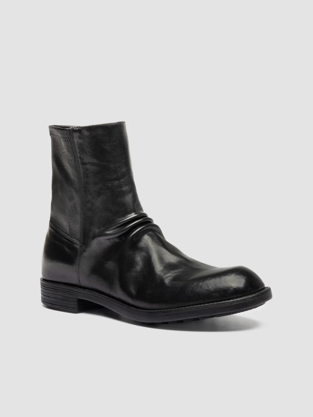 DIARY 015 - Black Stretch Leather Zip Boots - image 3,side view