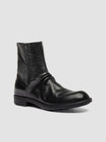 DIARY 015 - Black Stretch Leather Zip Boots - thumb image 3,side view