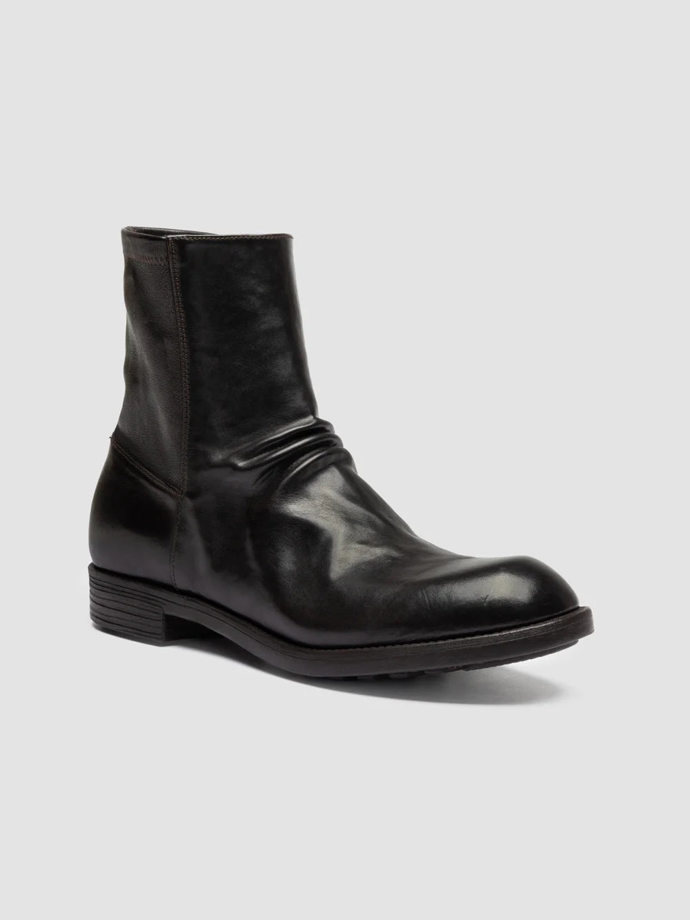 DIARY 015 - Brown Stretch Leather Zip Boots - image 3,side view