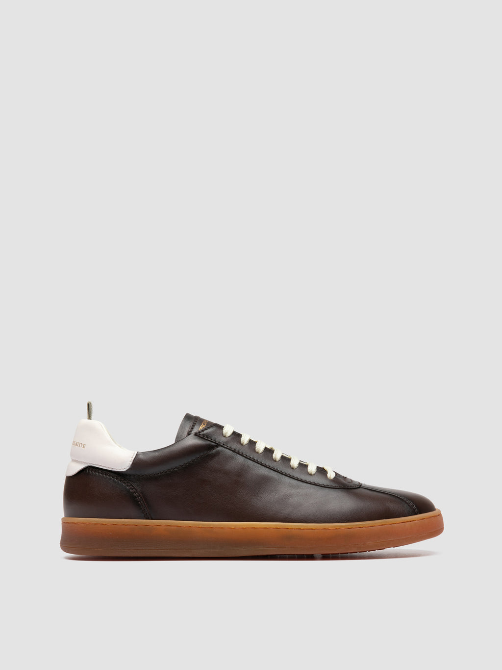 GINNASIO 003 - Brown Leather Low Top Sneakers - image 1,side view