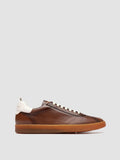 GINNASIO 003 - Brown Leather Low Top Sneakers - thumb image 1,side view