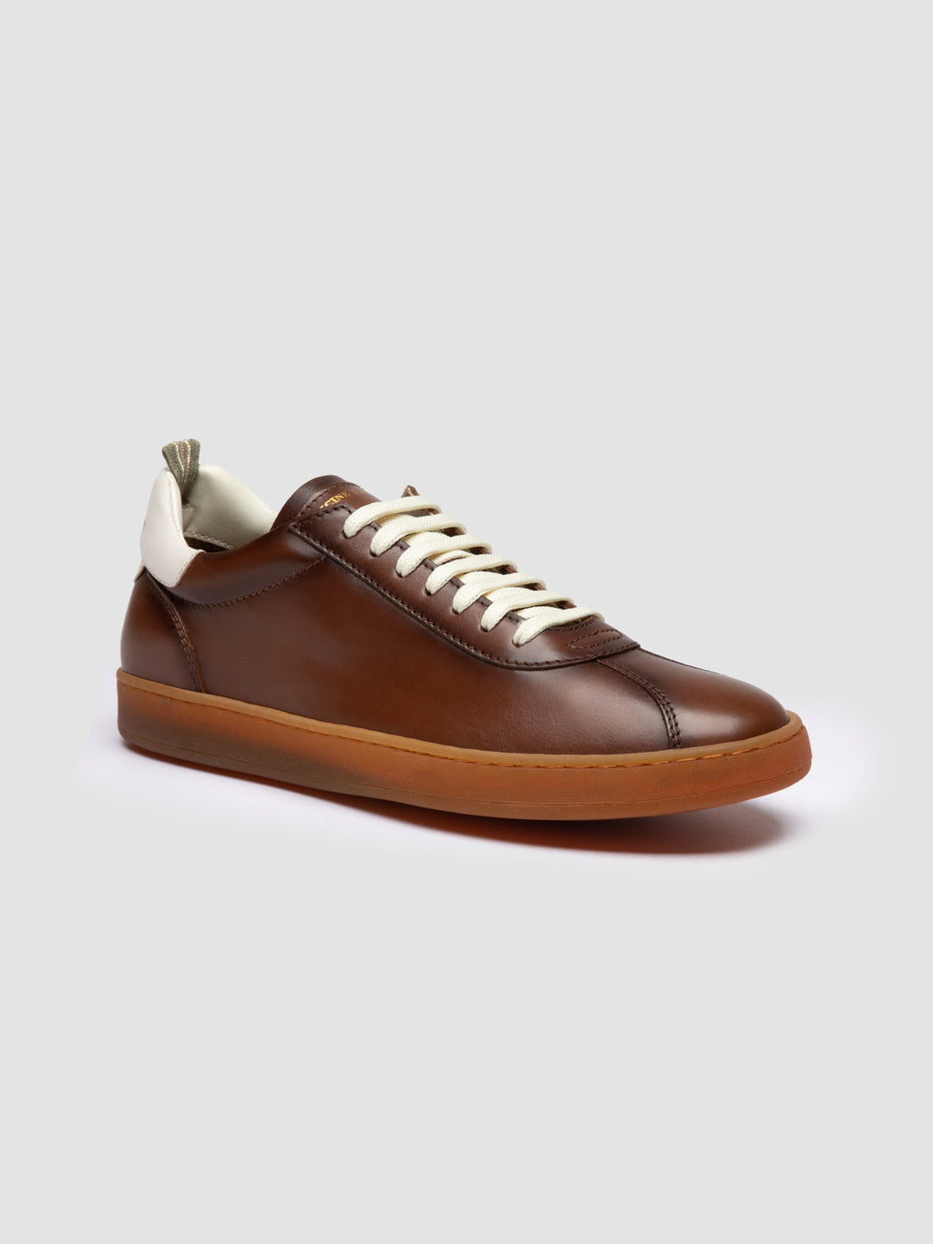 GINNASIO 003 - Brown Leather Low Top Sneakers - image 3,side view