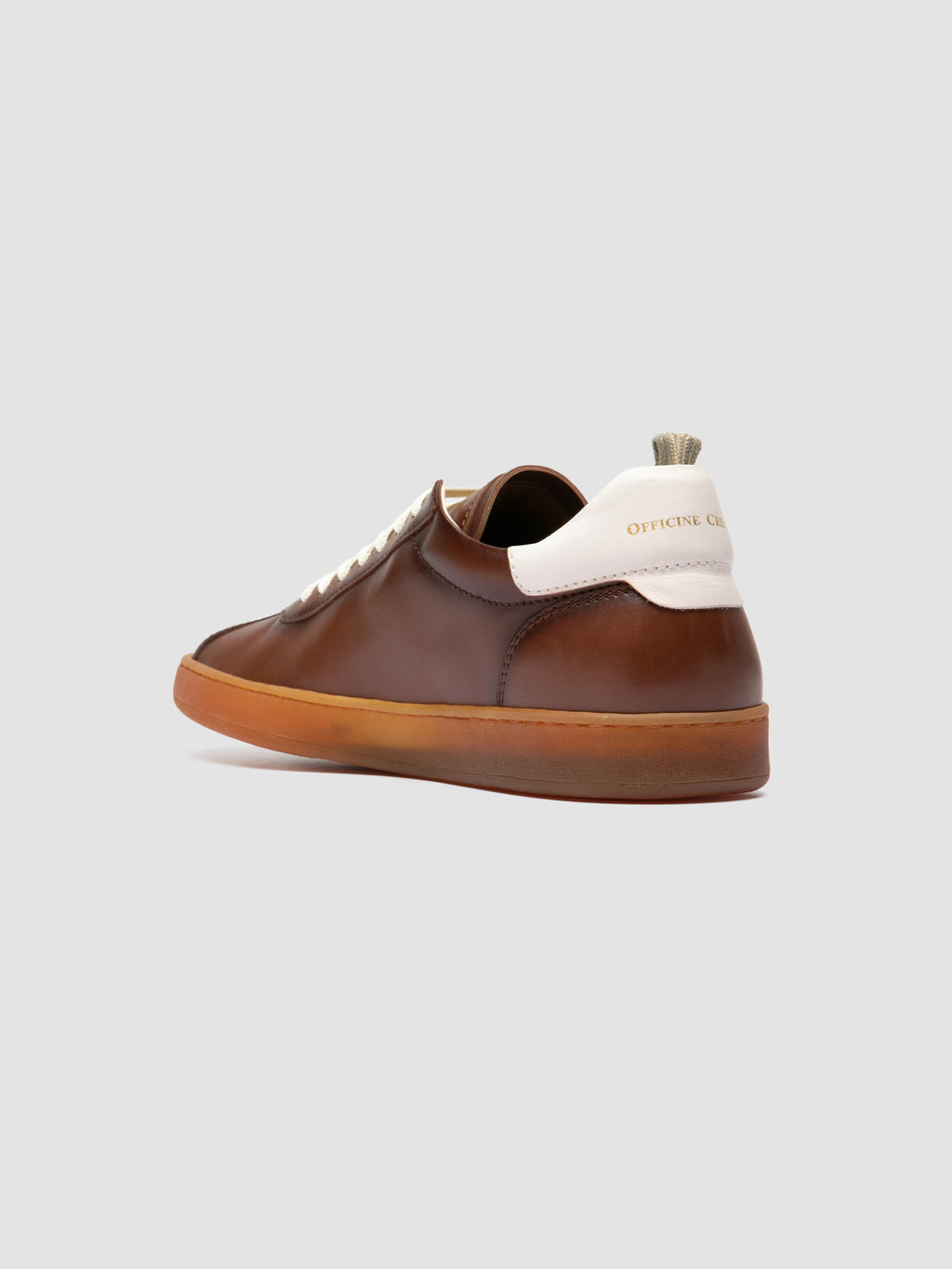 GINNASIO 003 - Brown Leather Low Top Sneakers - image 4,side view
