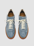 HALO 001 - Indigo Leather and Suede Low Top Sneakers