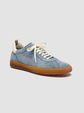 HALO 001 - Indigo Leather and Suede Low Top Sneakers